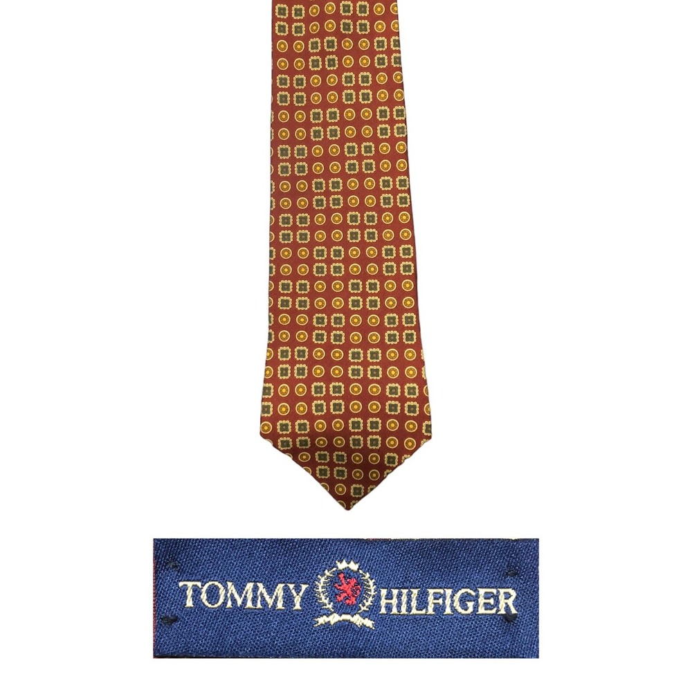 Tommy Hilfiger Neck Tie 100% Imported Silk Printed In Italy‎ Made In USA